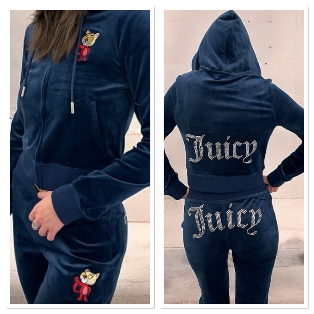 Juicy Couture VeeFriends colab "Juicy Jaguar" Velour Hoodie & Pant TrackSuit NWT